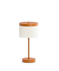 Vintage-Tischlampe in Orange mit Fransen Light & Living Diny – H. 35 cm