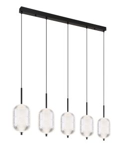 Moderne ovale schwarze Hängelampen Globo Kurius