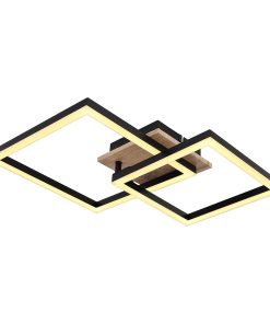 Moderne schwarze Metall-Deckenlampe Globo Bossy