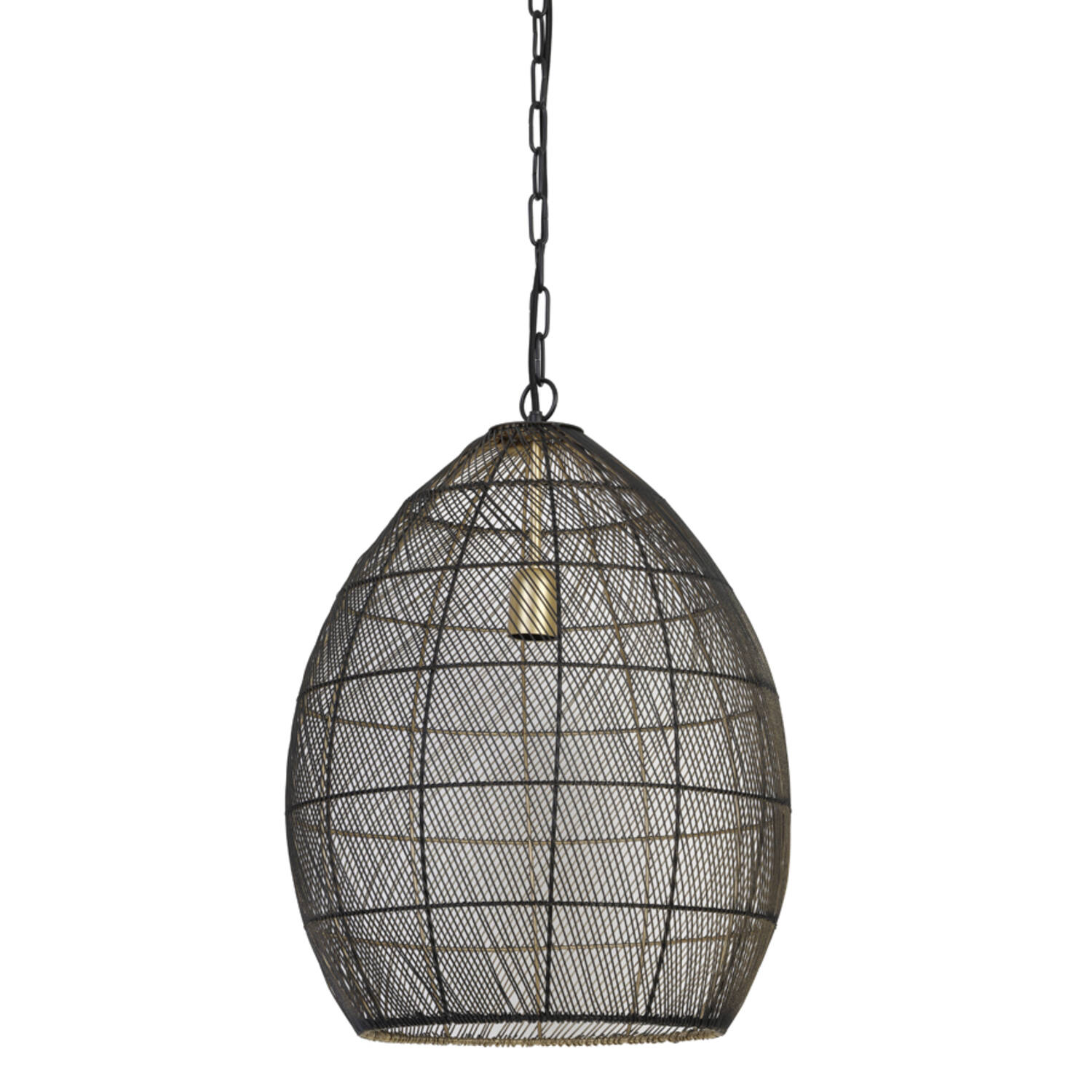Rustikale schwarz-goldene Metall-Hängelampe Light & Living Meya – Bild 2