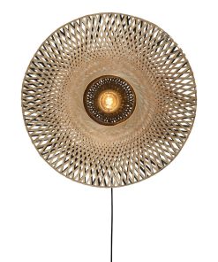 Schwarze natürliche bohemian runde Wandlampe GOOD&MOJO Kalimantan
